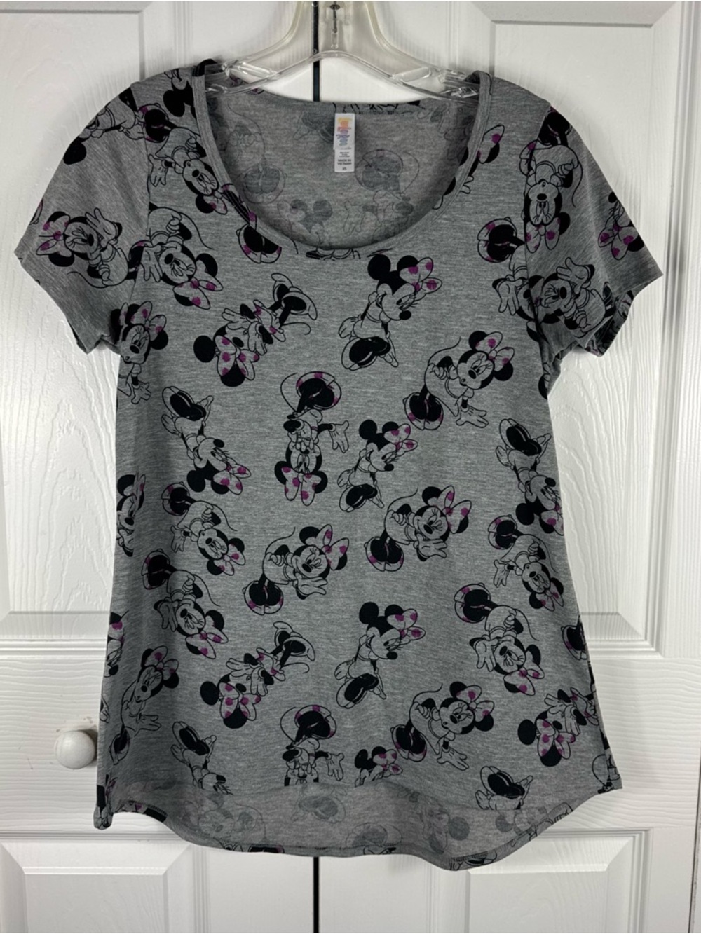 Lularoe Classic T Women's Top Disney Minnie Mouse Print Gray XS